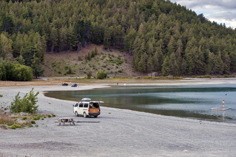 campervan by a lake