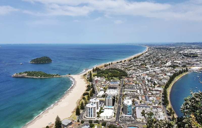 overlooking mount maunganui from the mount