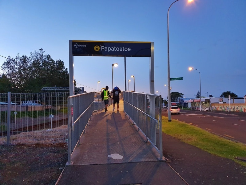 the ramp leading to the train