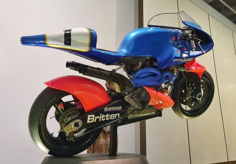 britten motorbike on display at te papa