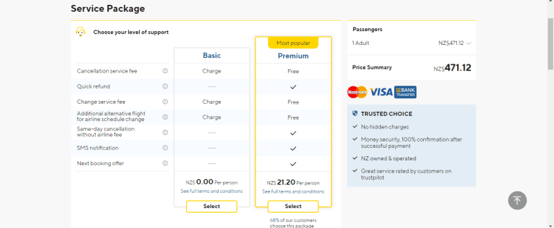 extra options available for your flight ticket