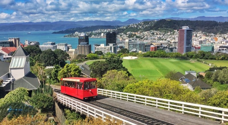 view from above the cable car in wellington