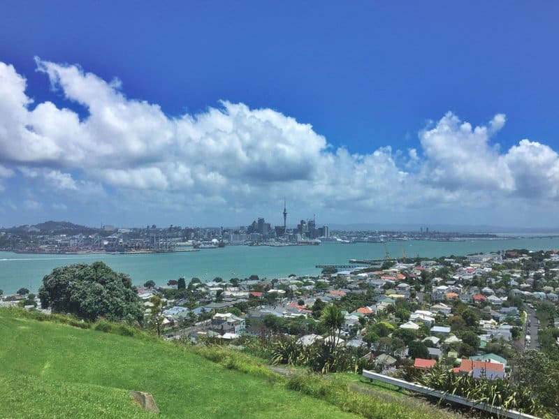 view from devonport towards the city