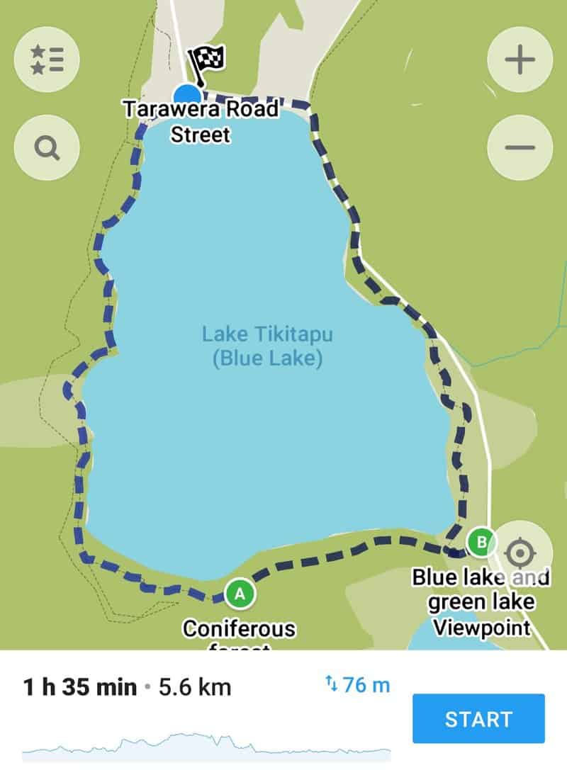 blue lake walk map from maps.me
