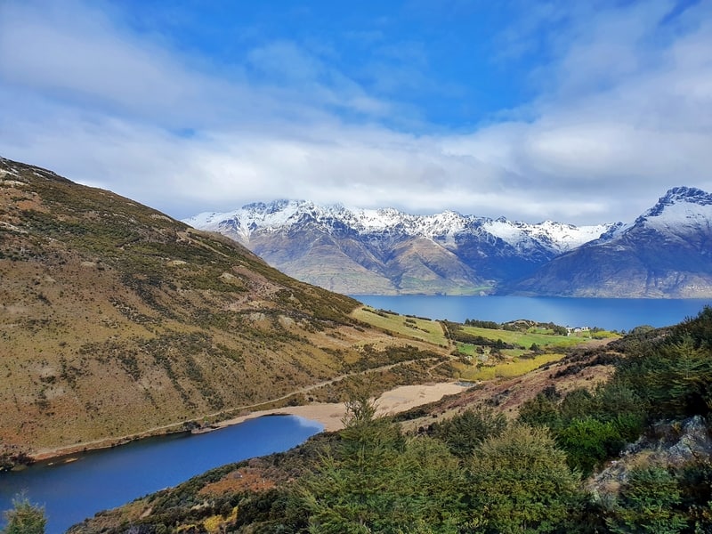 view of lake dispute and lake wakatipu on the mount crichton loop track