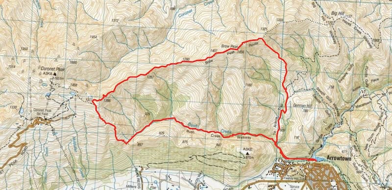 brow peak hike map