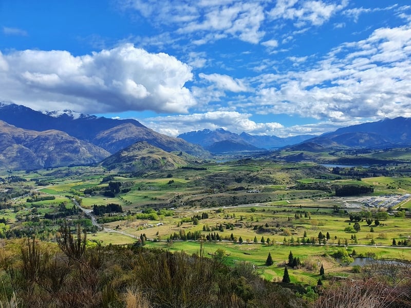 views over arrowtown from tobins track