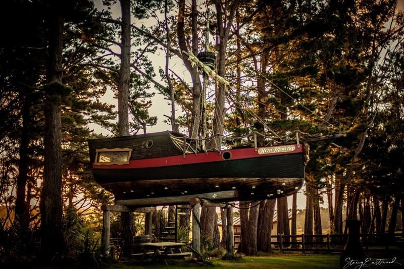 pirate ship treehouse airbnb new zealand