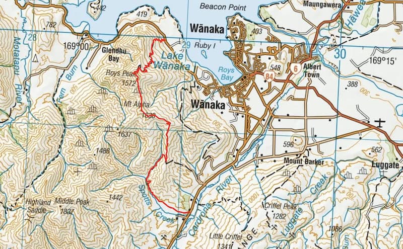 skyline track wanaka map
