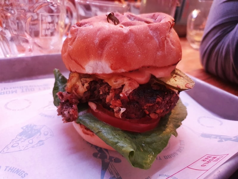 world bar vegan burgers in queenstown