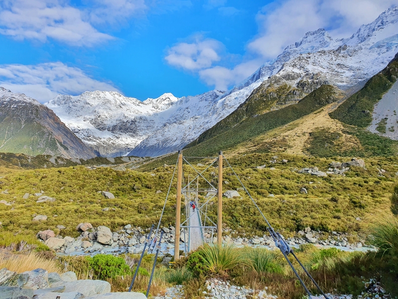 a bridge on the hooker valley track