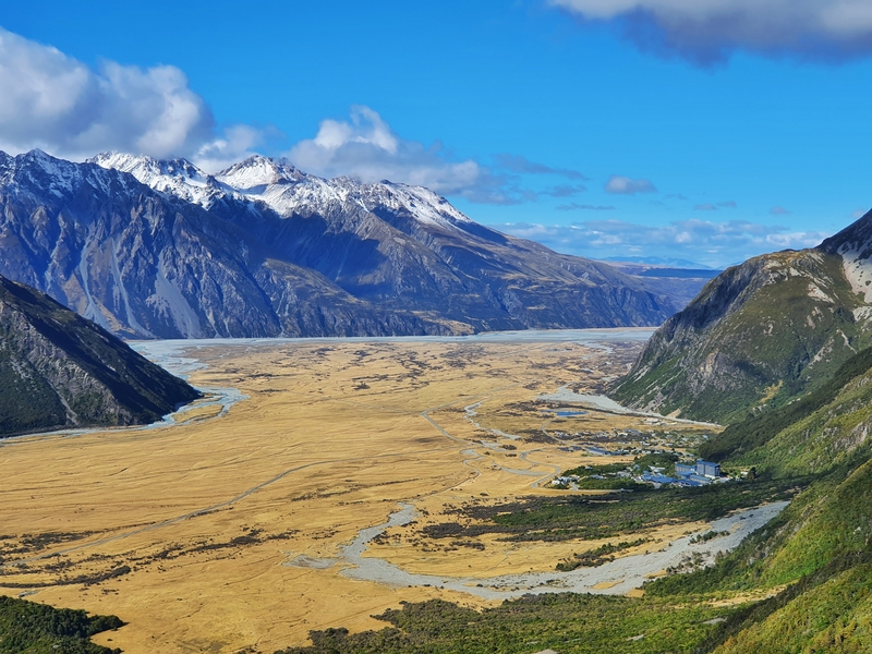 valley with a view of mount cook village