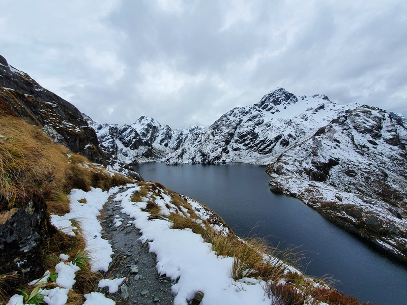 walking the routeburn track in winter