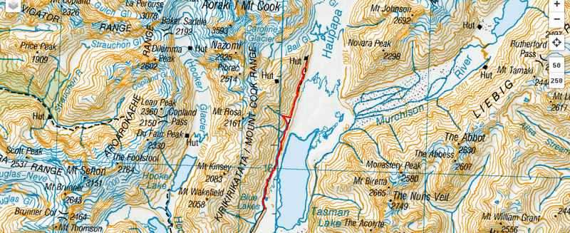map of the ball hut route
