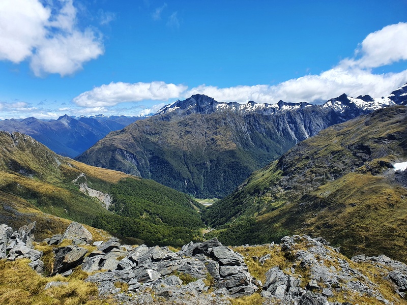 looking down into siberia valley from gillespie pass track