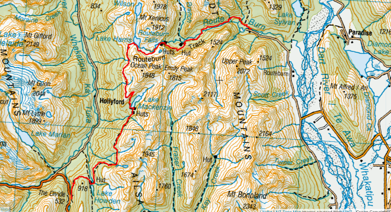 routeburn track map