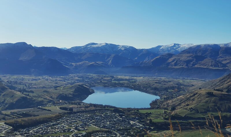 looking over lake hayes from the remarkables road