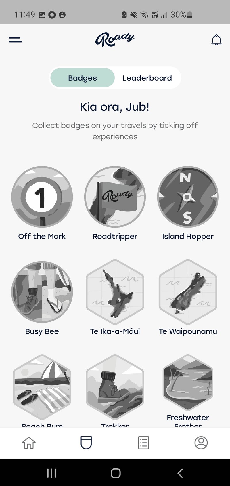 a screenshot of icons from the roady app