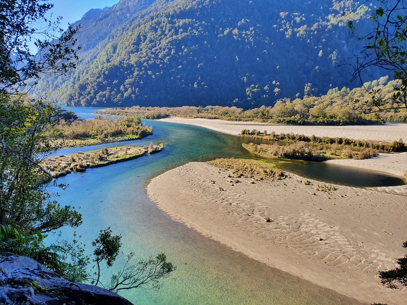 a river twisting through a valley