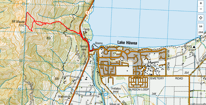 map of mount maude hike