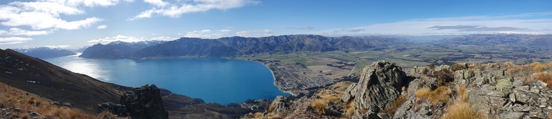 panorama view of lake hawea