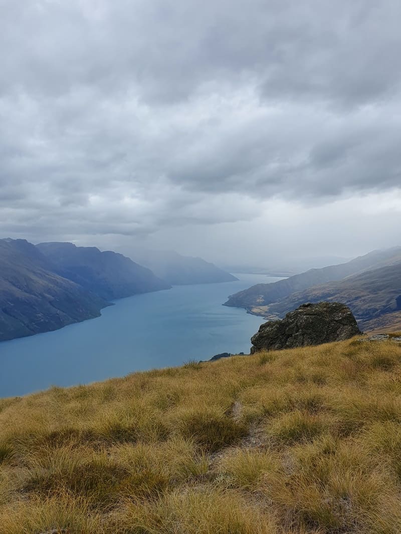 view of lake wakatipu from the remarkables conservation area