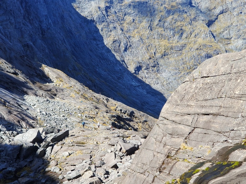 looking down where we ascended