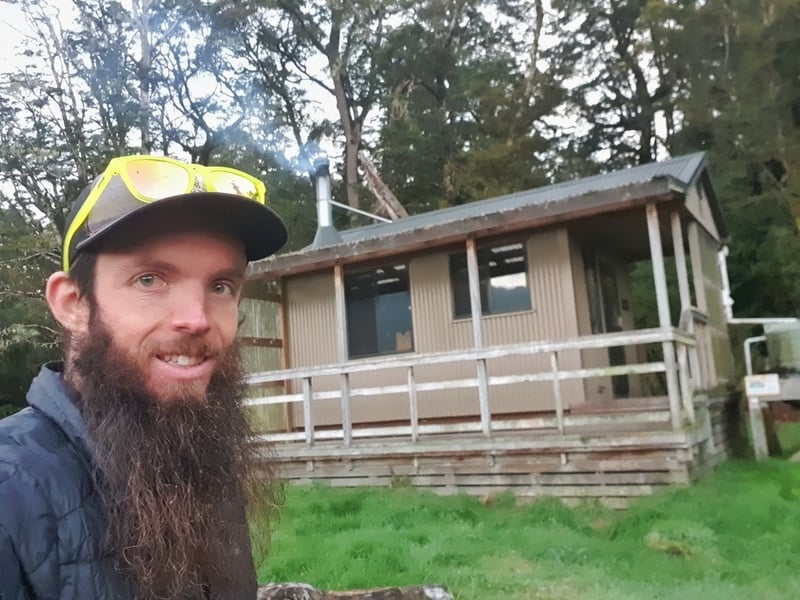 rodger inlet hut selfie