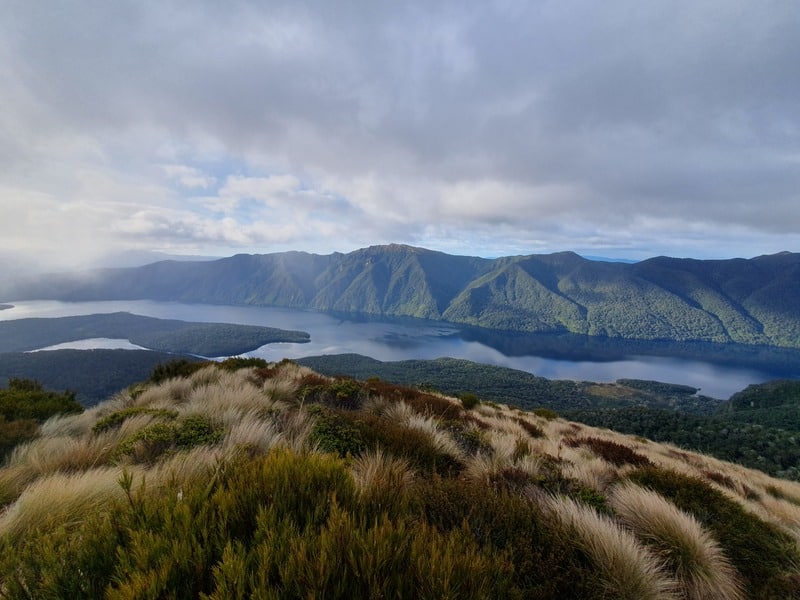 panorama of lake monowai