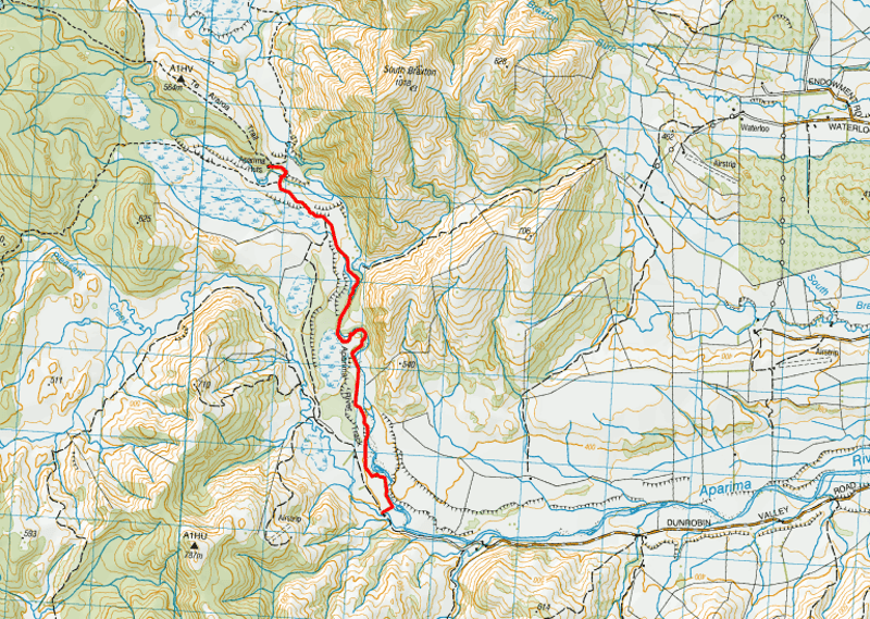 aparima hut track map