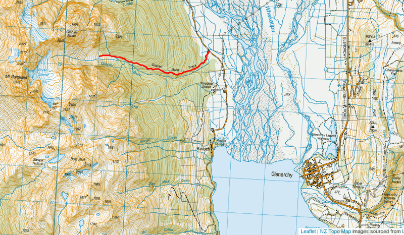 glacier burn track map