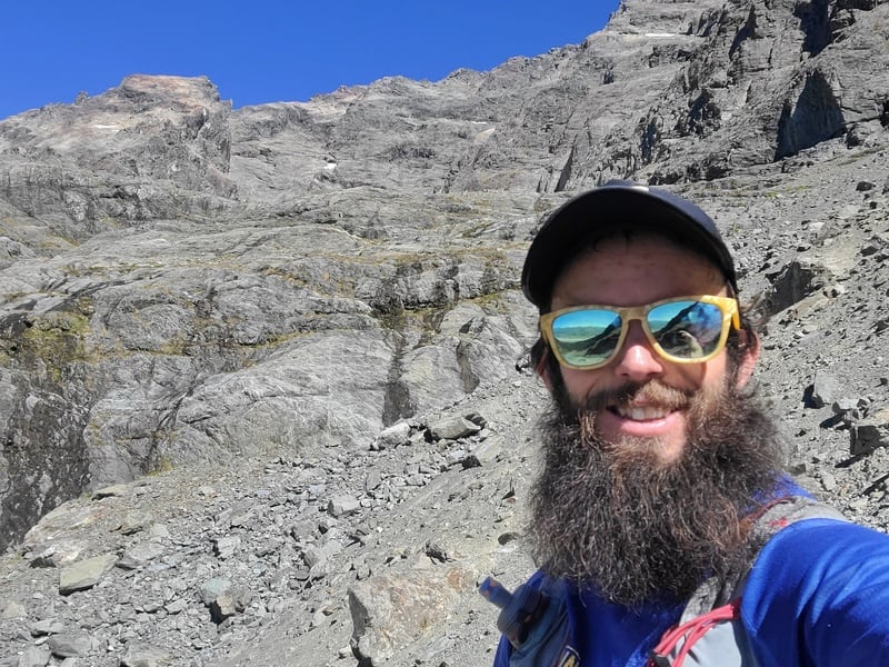 selfie on the glacier burn track