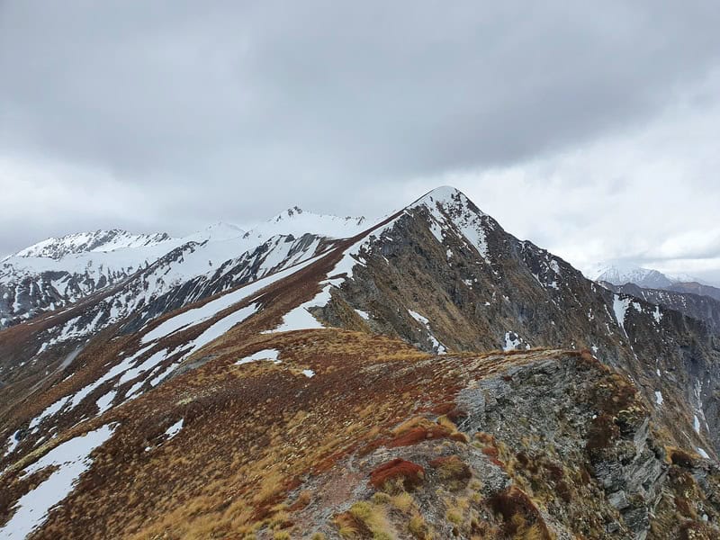 snow looking towards the ridge to ben more peak otago