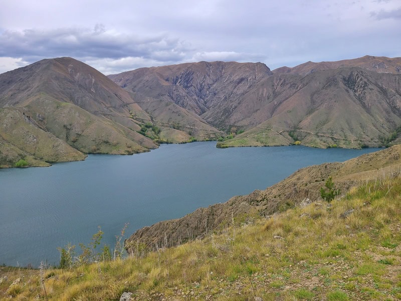 lake surrounding by hills with few trees in otago