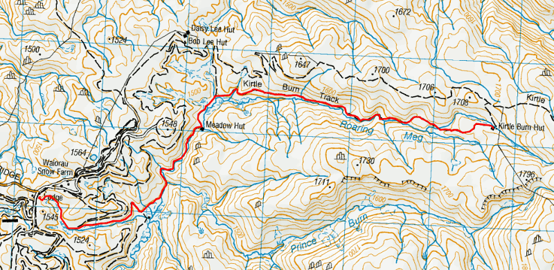 kirtle burn Hut map