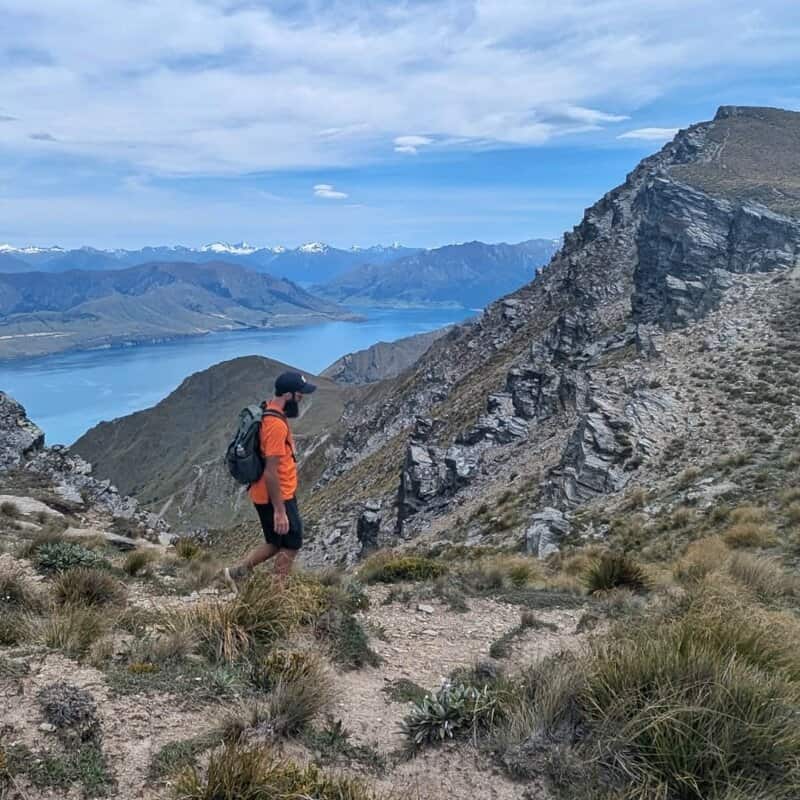 wearing the Zorali Escapade backpack on breast hill