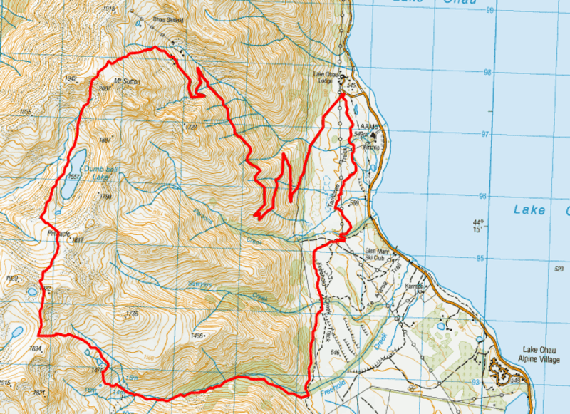 dumb-bell lake loop map