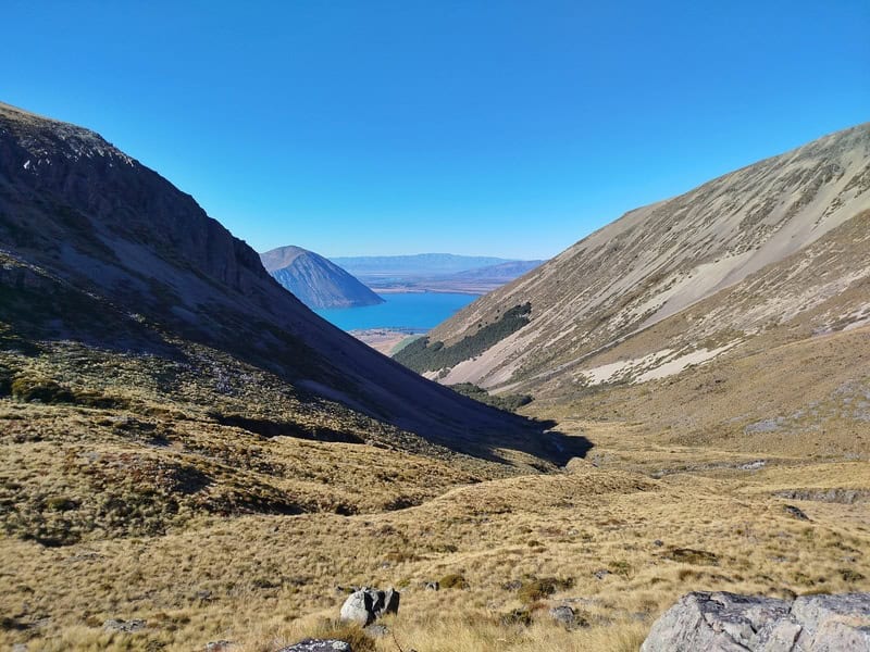 looking back over lake ohau