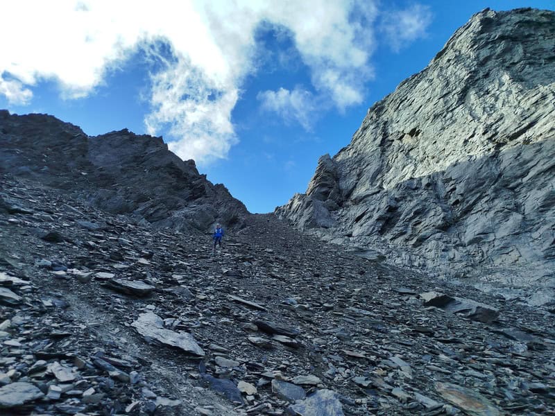 looking back up towards Gunsight pass