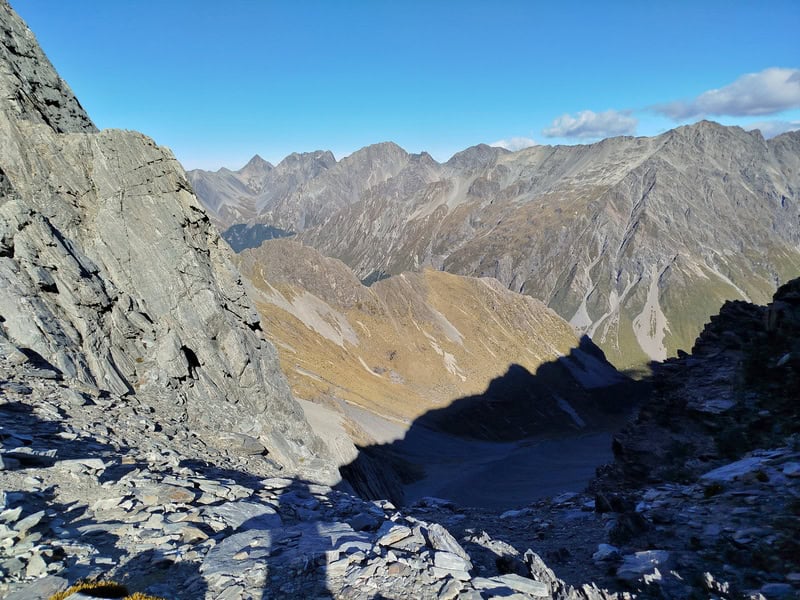 looking down the northern side from gunsight pass