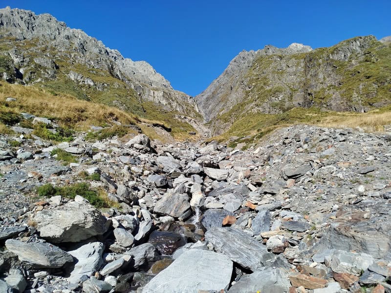 the start of the climb up Gunsight pass