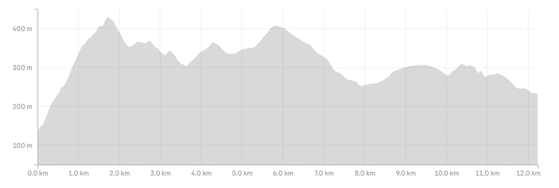 graph showing the elevation profile of the skyline walkway wellington