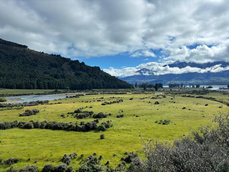 looking over farmland on the lake rere track