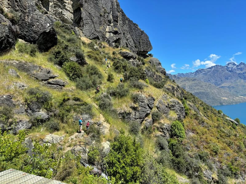 looking towards a climbing wall on wye creek