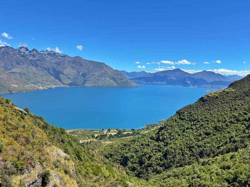 view of lake wakatipu from wye creek helipad