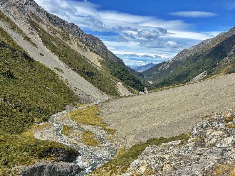 looking over a large scree field