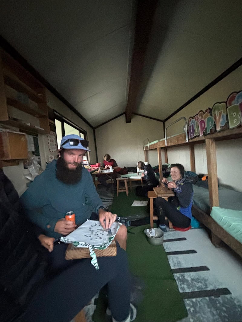 airgrid fleece in a hut