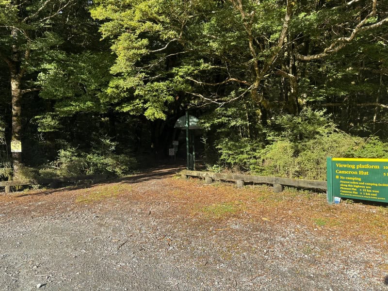 cameron creek hut carpark