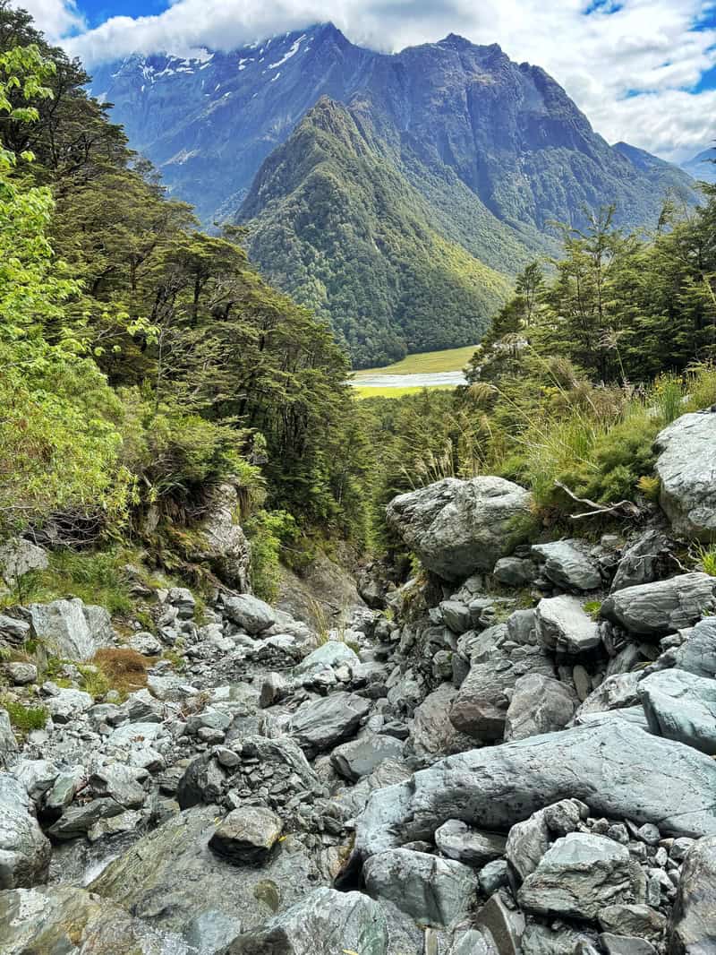 looking back towards the routeburn