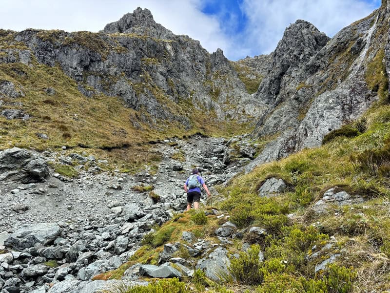 picking our way up to the Emily Pass